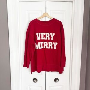 Maurices Festive Red 'Very Merry' Sweater